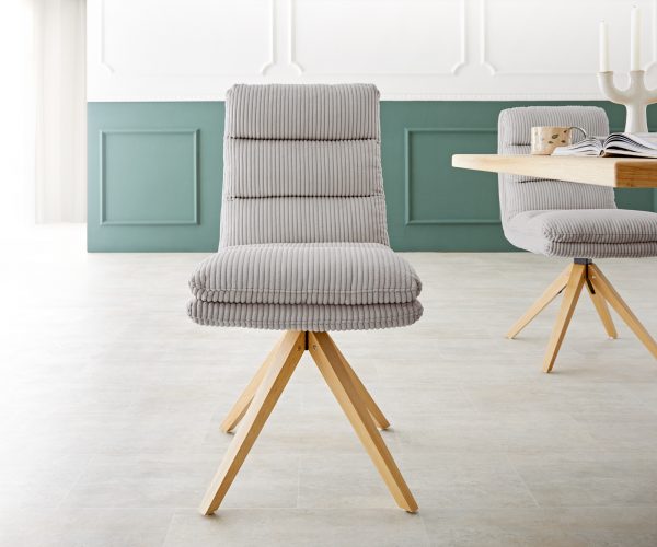 Otočná židle Abelia-Flex Cord Silver Grey Dřevěný rám úhlový 180° otočný - Image 2