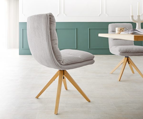 Otočná židle Abelia-Flex Cord Silver Grey Dřevěný rám úhlový 180° otočný - Image 3