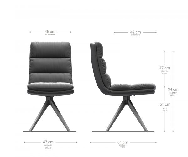 Otočná židle Abelia-Flex Cord Silver Grey Dřevěný rám úhlový 180° otočný - Image 6