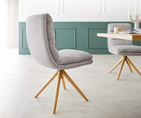 Otočná židle Abelia-Flex Cord Silver Grey Dřevěný rám kónický 180° otočný - Image 3