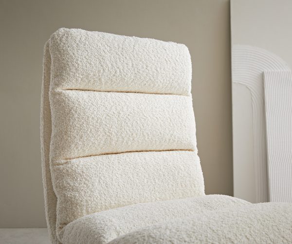 Abelia-Flex Bouclé biela drevená stolička s kónickým rámom otočná o 180° - Image 4
