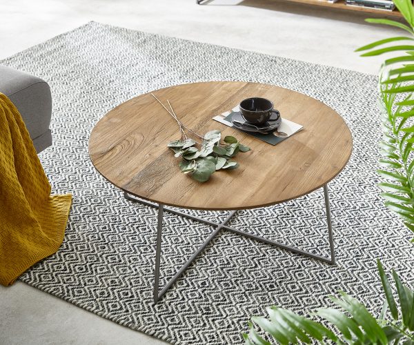 Konferenční stolek Leandra 80x80 cm přírodní exotické dřevo - Image 2