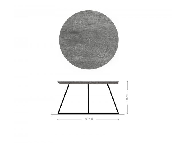 Konferenční stolek Leandra 80x80 cm přírodní exotické dřevo - Image 4
