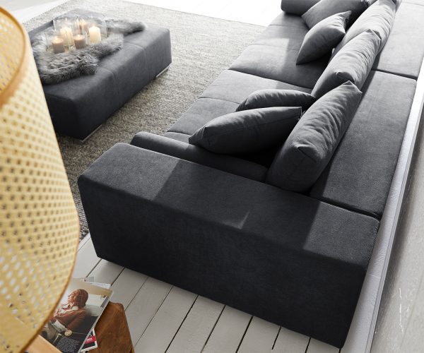 Pohovka XXL Marbeya 285x115 cm grafit s taburetem - Image 5