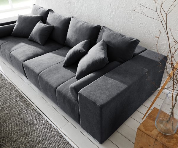 Pohovka XXL Marbeya 285x115 cm grafit s taburetem - Image 6