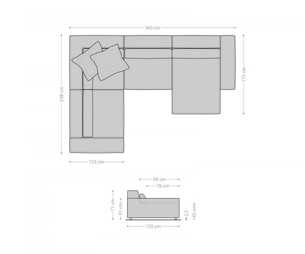 Pohovka v tvare U Sirpio XL 360x260 cm mikrovlákno taupe variabilné ležadlo - Image 8