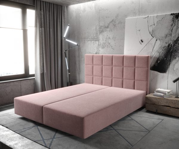 Podnož pro boxspring postele Dream-Fine 160x200 cm mikrovlákno růžový