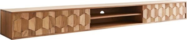 TV stolík Fevo 240 cm akácia prírodná 4 dvierka závesný - Image 7