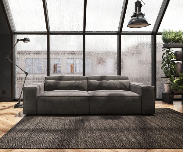 Veľká pohovka Sirpio L 250x105 cm z mikrovlákna khaki-hnedá - Image 2