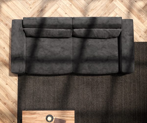 Veľká pohovka Sirpio L 250x105 cm z mikrovlákna čierna - Image 6