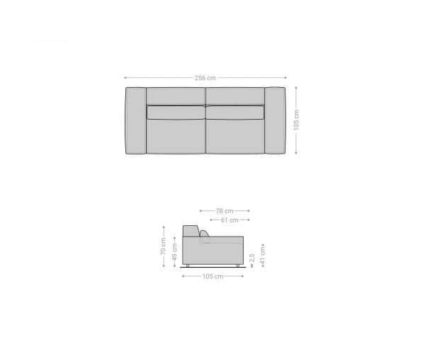 Veľká pohovka Sirpio L 250x105 cm z mikrovlákna čierna - Image 7