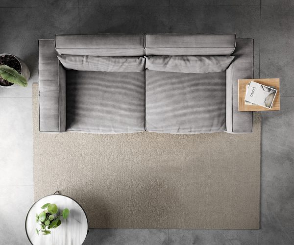 Veľká pohovka Sirpio D 250x105 cm manšestrová strieborná sivá - Image 6