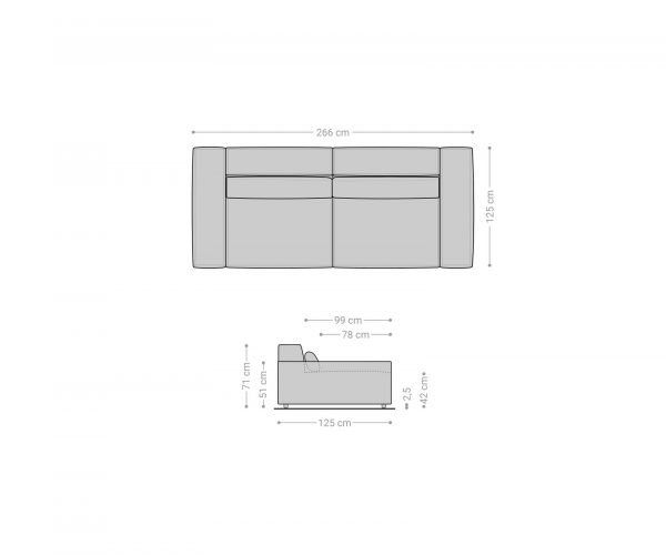 Veľká pohovka Sirpio XL 270x125 cm manšestrová strieborná sivá - Image 7