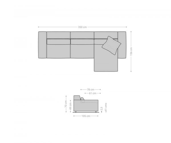 Rohová pohovka Sirpio D 340x155 cm mikrovlákno khaki-hnedá variabilné ležadlo - Image 8