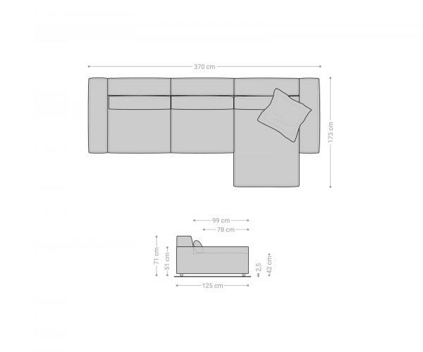 Rohová pohovka Sirpio XL 370x175 cm mikrovlákno khaki variabilné ležadlo - Image 8