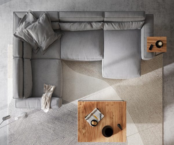 Pohovka v tvare U Sirpio D 330x240 cm mikrovlákno sivá variabilné ležadlo - Image 6