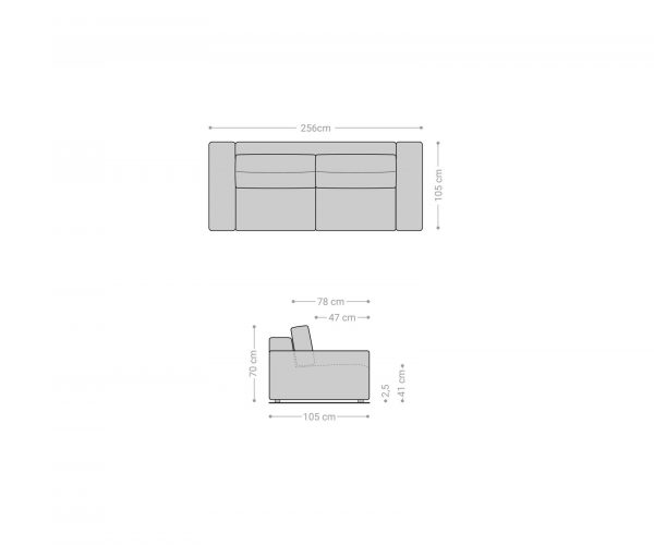 Veľká pohovka Lanzo L 250x105 cm koženka antracit - Image 7