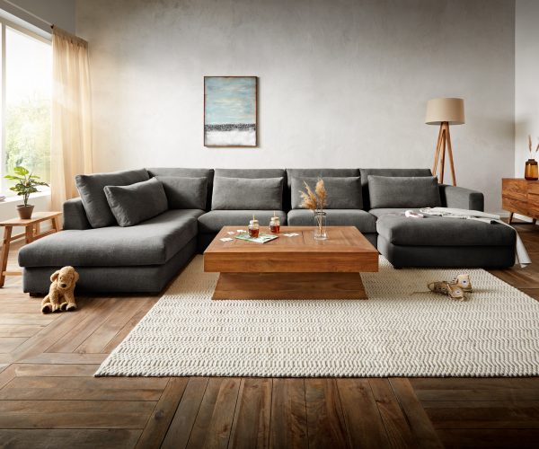 Pohovka v tvare U Isla 430x225 šenil antracitová ľavá - Image 2