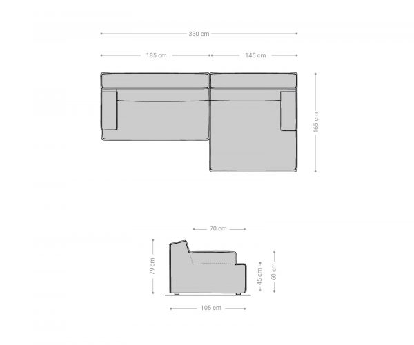 Rohová pohovka Basit 335x160 cm manšestrová béžová lenivá pohovka pravá - Image 7