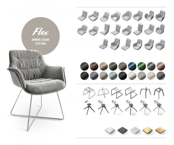 Zelia-Flex otočná stolička s podrúčkami krížová základňa široká čierna pravá koža čierna 360° - Image 7