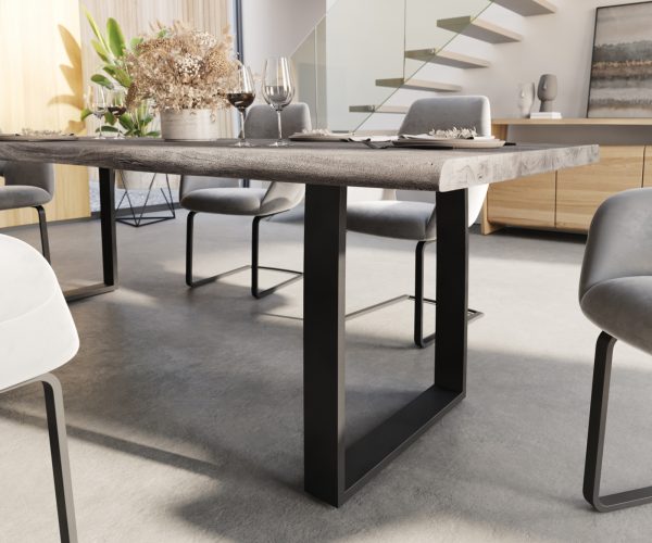 Jedálenský stôl Edge 260x100 cm XL akácia platina - Image 5