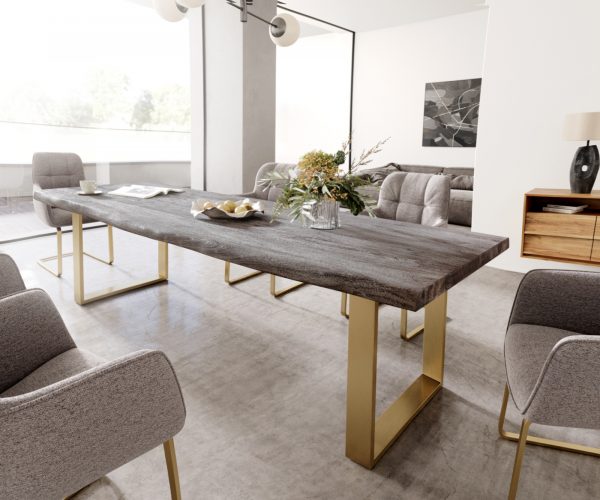 Jedálenský stôl Edge 260x100 cm akácia platina