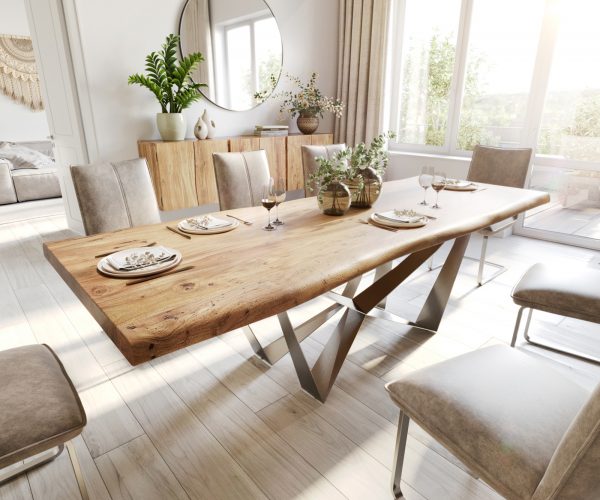 Jedálenský stôl Edge 260x100 cm XL prírodná akácia live