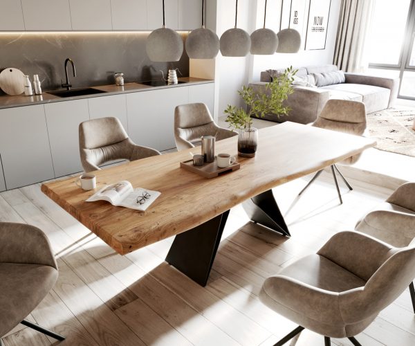 Jedálenský stôl Edge 260x100 cm XL prírodná akácia live