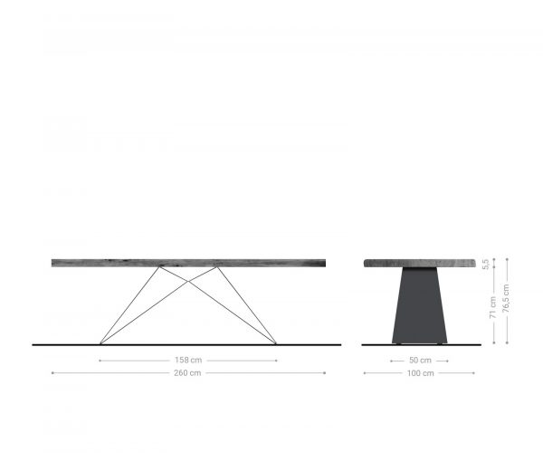 Jedálenský stôl Edge 260x100 cm XL prírodná akácia live - Image 7