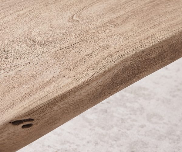 Jídelní stůl Edge 200x100 cm XL akácie šampaňská nerezová ocel úzká - Image 3