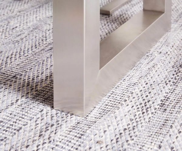 Jídelní stůl Edge 260x100 cm akácie šampaňská nerezová ocel široká - Image 4