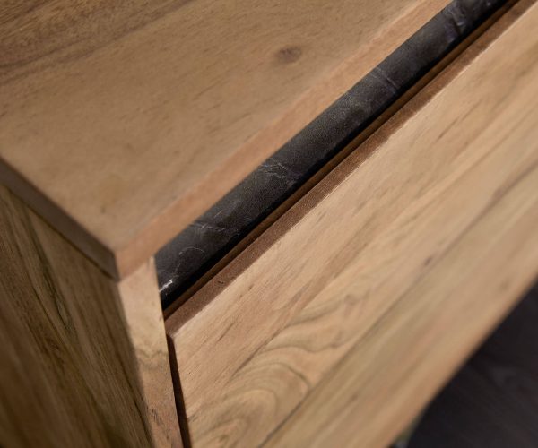 Komoda Stonegrace 175 cm Akácia prírodná bridlica 3 dvierka - Image 4