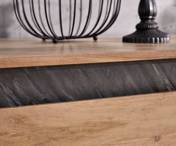 Komoda Stonegrace 175 cm Akácia prírodná bridlica 3 dvierka - Image 6