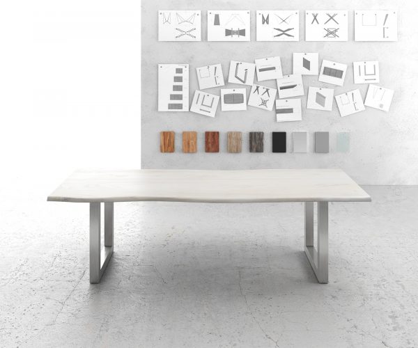 Jedálenský stôl Edge 260x100 biela nerezová oceľ široký - Image 2
