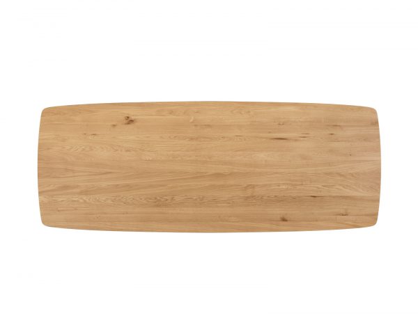 Hrana stolovej dosky 260x100x3 cm prírodné dubové drevo zaoblená švajčiarska hrana