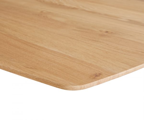 Hrana stolovej dosky 300x100x3 cm prírodné dubové drevo zaoblená švajčiarska hrana - Image 2