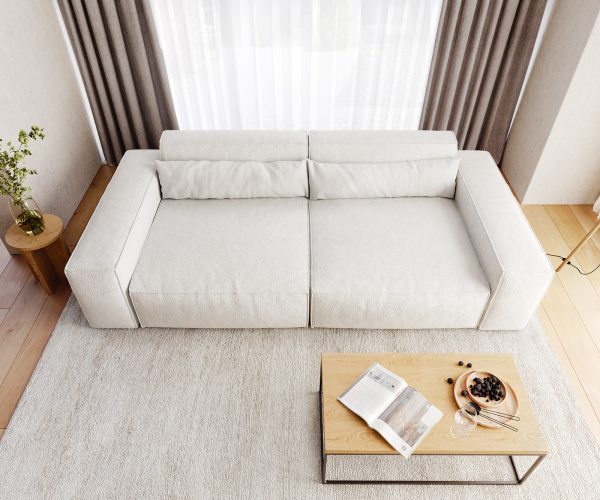 Veľká pohovka Sirpio XL 270x125 cm bouclé off-white - Image 6