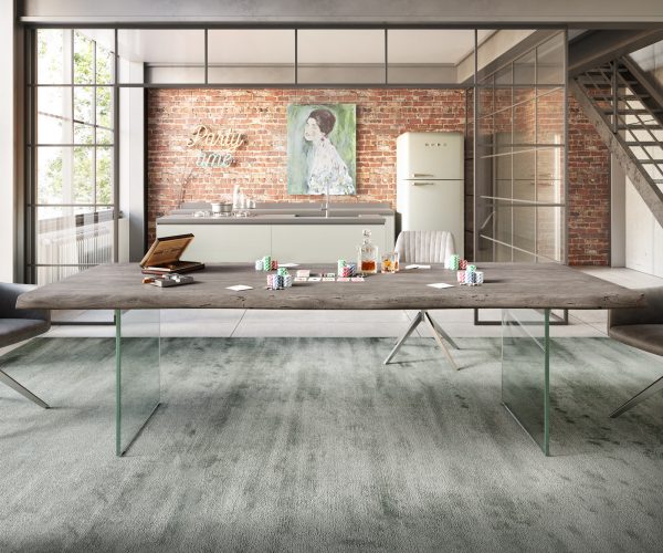 Jedálenský stôl Edge 260x100 cm XL akácia platina - Image 6