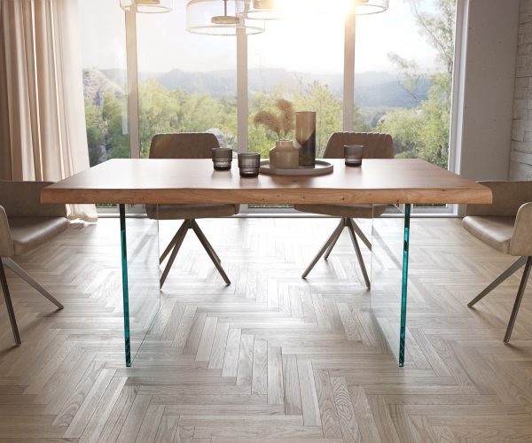 Jedálenský stôl Edge 160x90 cm XL prírodná akácia live - Image 2