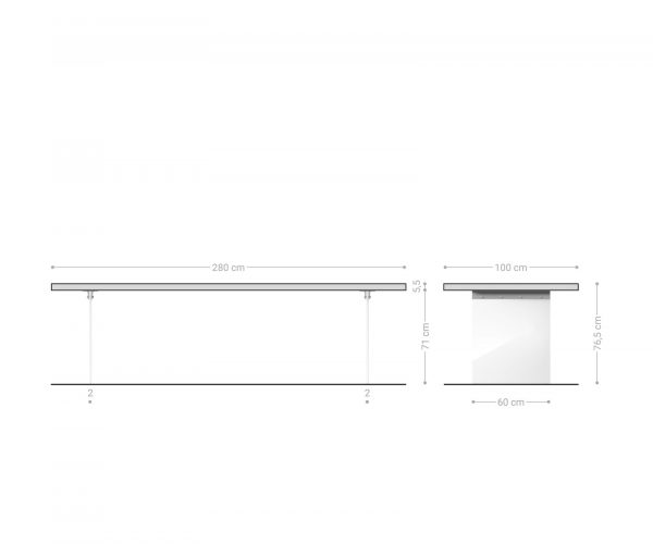Jedálenský stôl Edge 280x100 cm XL prírodná akácia live - Image 8