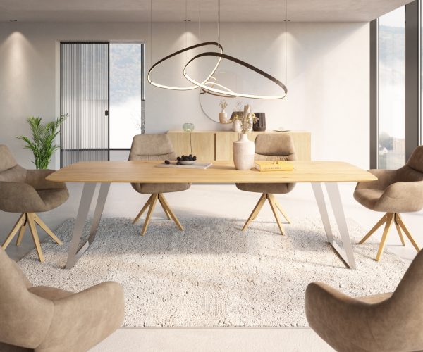 Jedálenský stôl Edge 260x100 cm zaoblený prírodný dub Swiss edge - Image 2