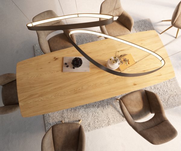 Jedálenský stôl Edge 260x100 cm zaoblený prírodný dub Swiss edge - Image 6