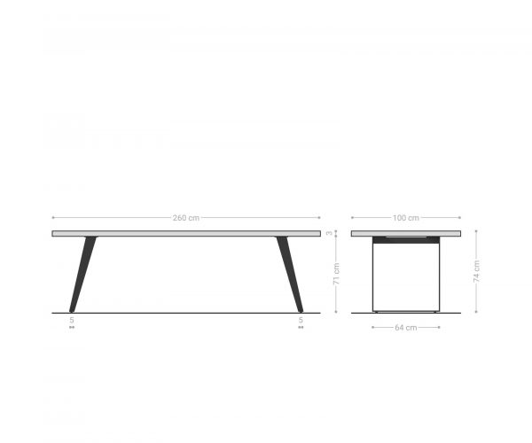 Jedálenský stôl Edge 260x100 cm zaoblený prírodný dub Swiss edge - Image 9