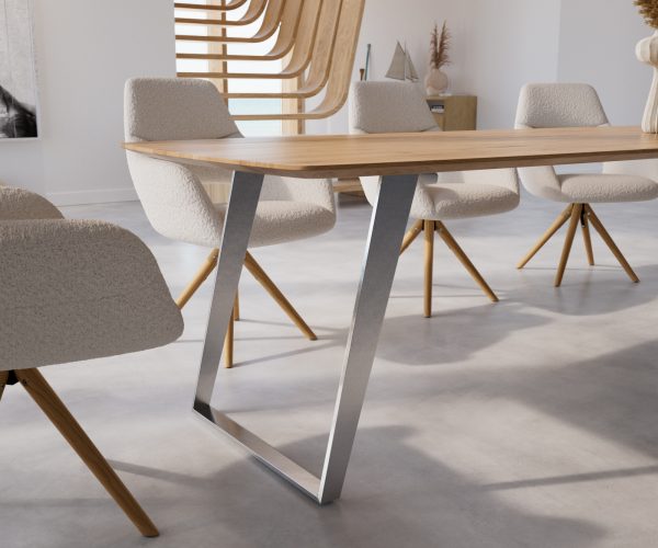 Jedálenský stôl Edge 300x100 cm zaoblený prírodný dub Swiss edge - Image 5