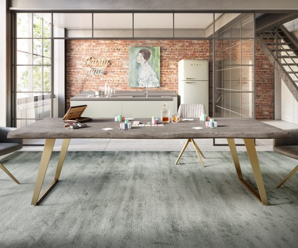 Jedálenský stôl Edge 260x100 cm XL akácia platina - Image 6