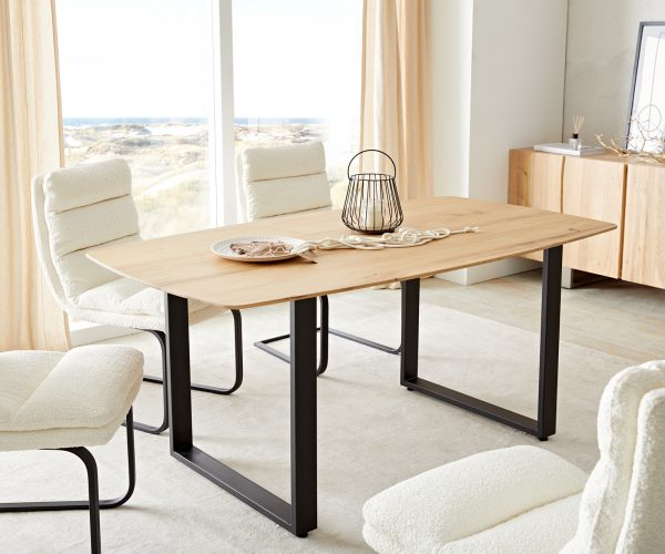 Jedálenský stôl Edge 160x90 cm zaoblený prírodný dub Swiss edge