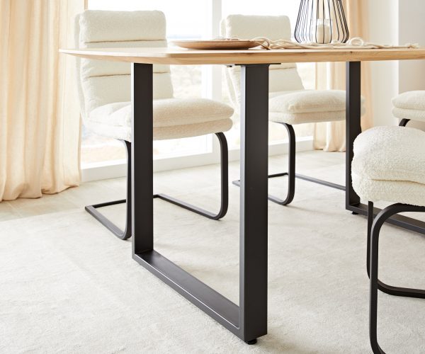 Jedálenský stôl Edge 160x90 cm zaoblený prírodný dub Swiss edge - Image 5