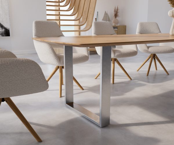 Jedálenský stôl Edge 300x100 cm zaoblený prírodný dub Swiss edge - Image 5