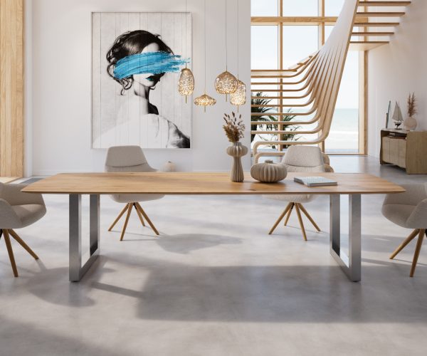 Jedálenský stôl Edge 300x100 cm zaoblený prírodný dub Swiss edge - Image 2