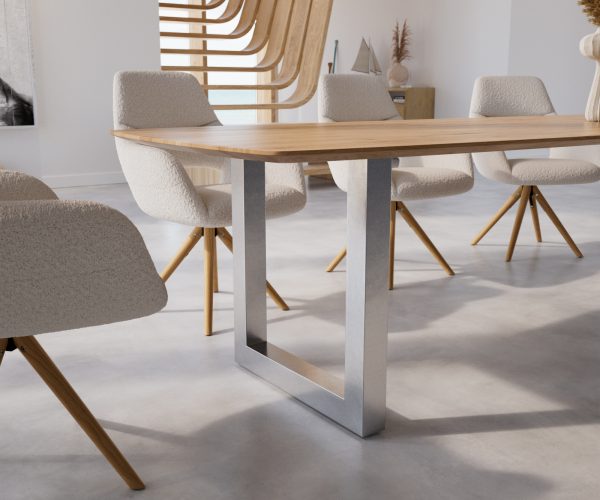 Jedálenský stôl Edge 300x100 cm zaoblený prírodný dub Swiss edge - Image 5